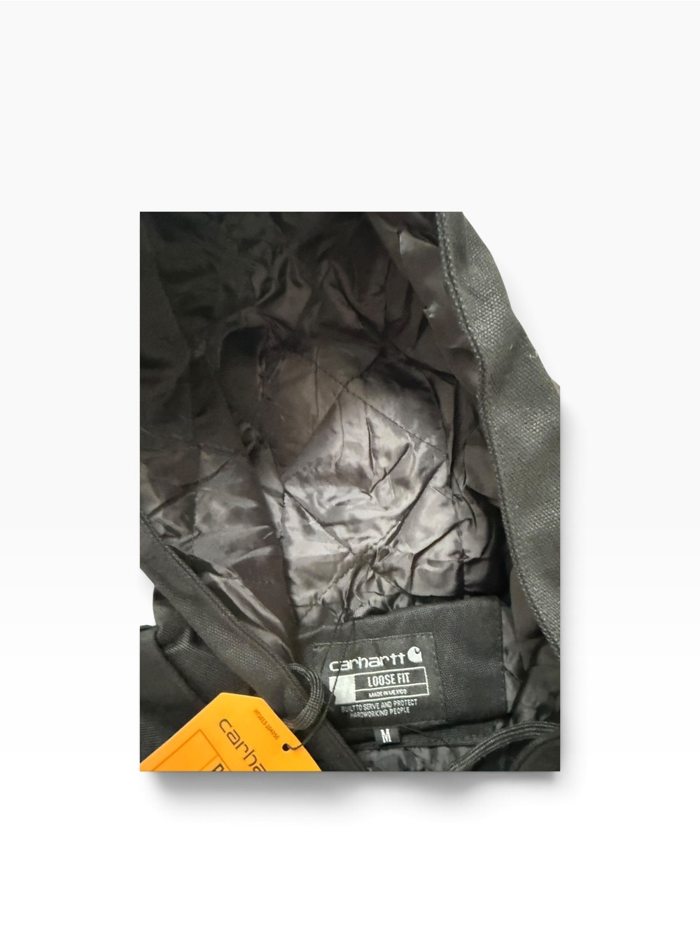 NWT Carhartt Black Hooded Zip Front Loose Fit Jacket - Picture 4 of 6